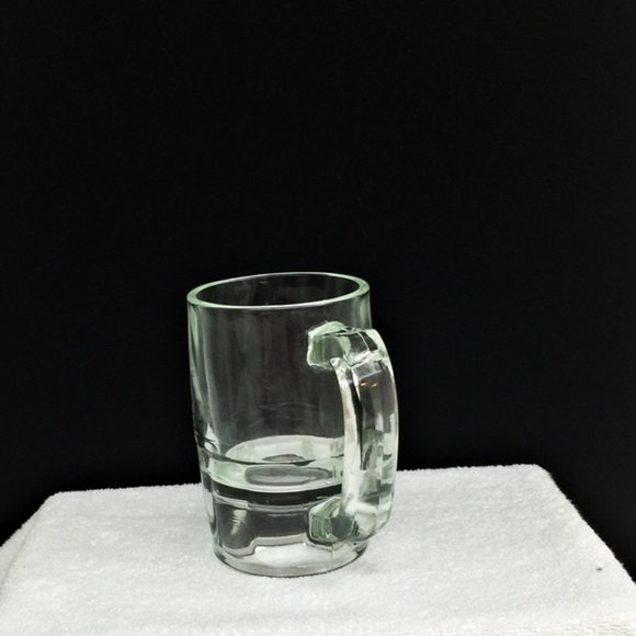 Vintage Clear Glass Mug Beer Ale Panel Base Heavy - Picture 2 of 9
